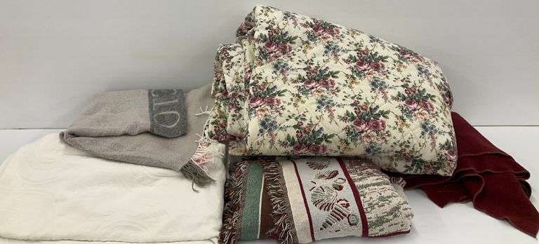 Eight Textiles Including Victoria's Secret Blanket image