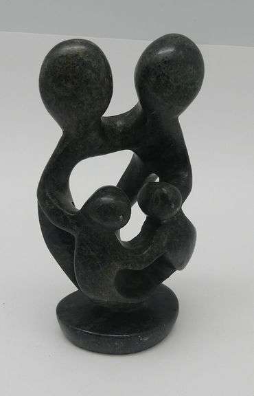 Hand Carved Stone Family Sculpture Figurine image