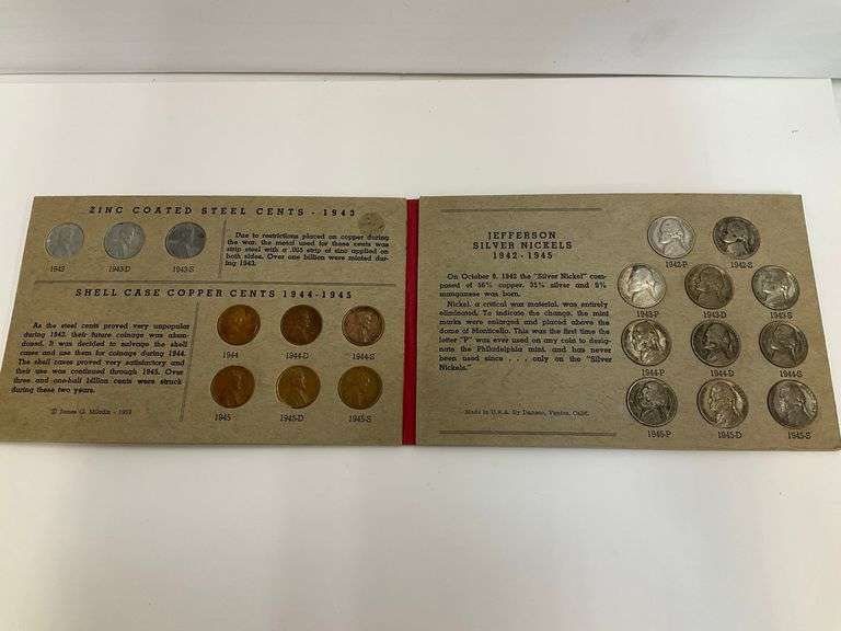 U.S. Emergency Coins World War II - 1943 Steel Cents & 1942-1945 Silver Nickels image