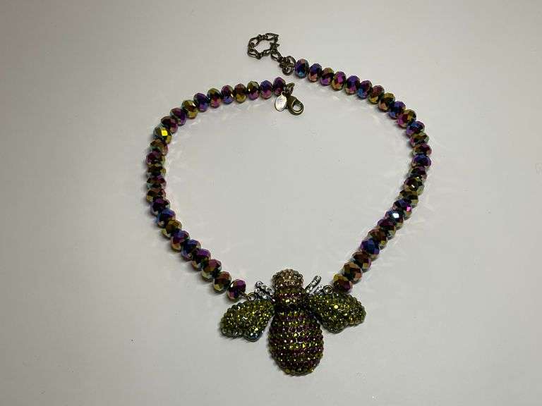 Kirk's Folly Aurora Borealis Beaded "To Bee or not to Bee" Necklace image
