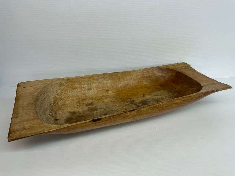 Hand Carved Wooden Dough Bowl image