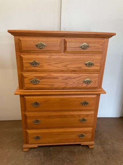 Wood Chest on Chest with Metal Handles image