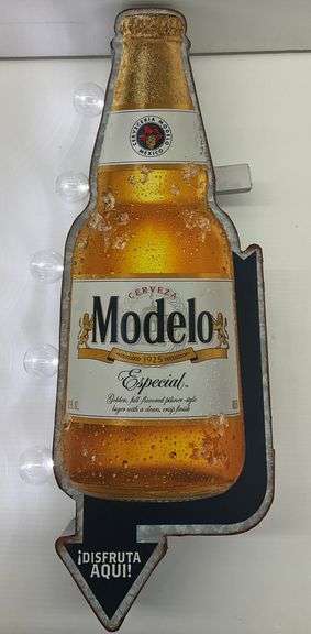 Modelo Beer Bottle Shaped Light Up Advertising Sign... works image