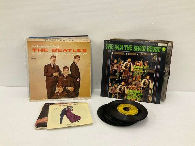 Mixed Lot of Vintage Vinyl Records - AC/DC, Rolling Stones, Elvis, The Beatles & More image