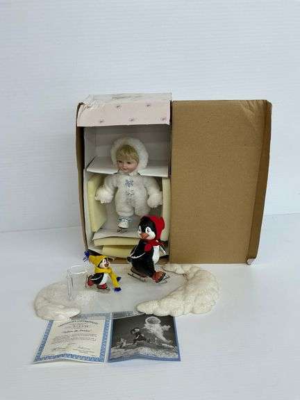 Ashton-Drake "Follow the Leader" Porcelain Doll Set with Penguins image