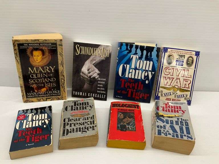 Paperback Books: Tom Clancy Novels, Schindler's List, and Others image