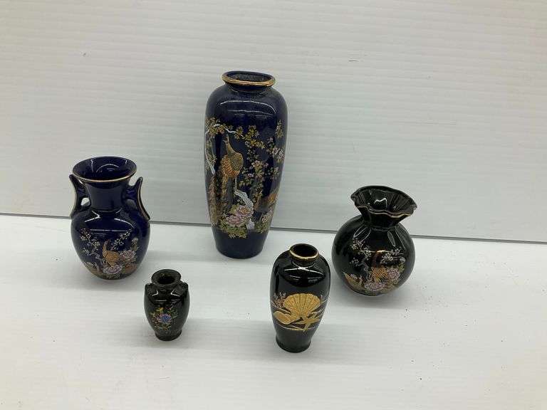 Collection of Five Decorative Japanese Vases image