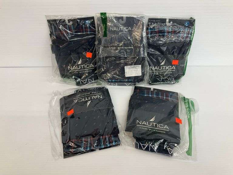 Five New Packages of Nautica 2-Pair Boys' Boxer Briefs - Size L 12/14 image