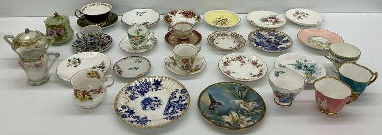 Porcelain Tea Cups, Saucers, and Small Plates - Floral Designs image