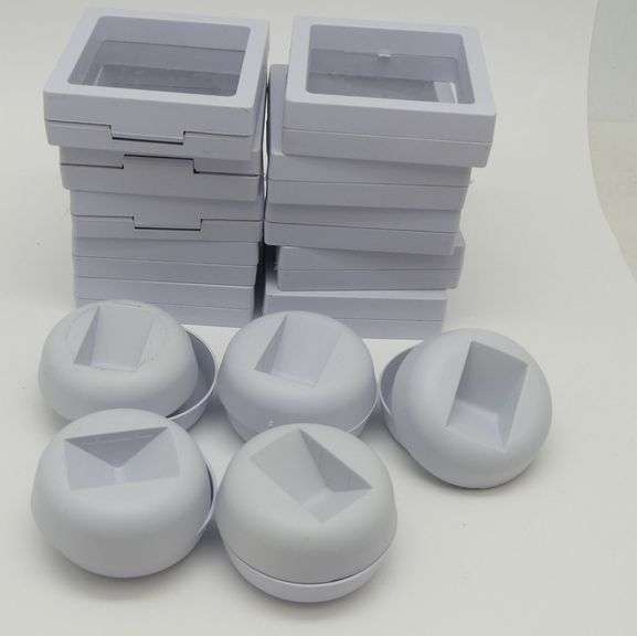 Ten Coin/JewelryDisplay Cases with Pedestals....2.5 in sq. image