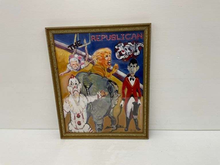Political Satire Painting: Republican Circus Scene image