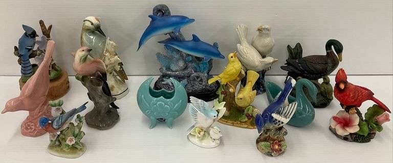 Bird Figurines, Dolphin Statue, and Camark Planter image