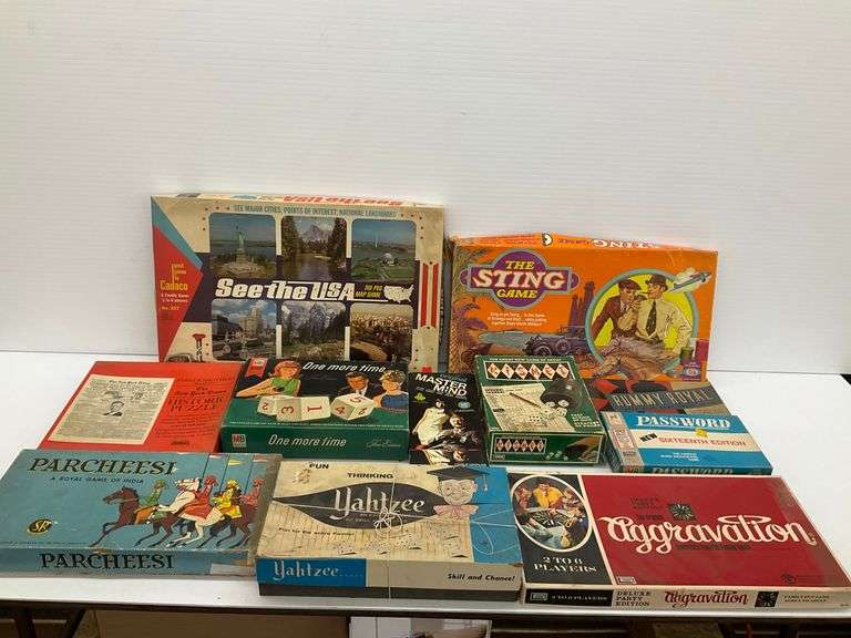 Collection of Vintage Games: See the USA, Yahtzee, Aggravation, Parcheesi, and More image