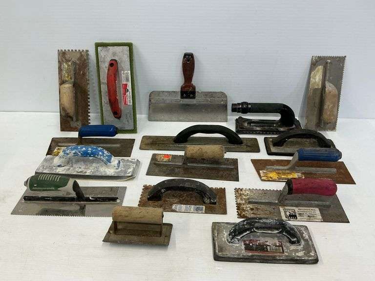 Lot of Numerous Tile and Concrete Trowels image