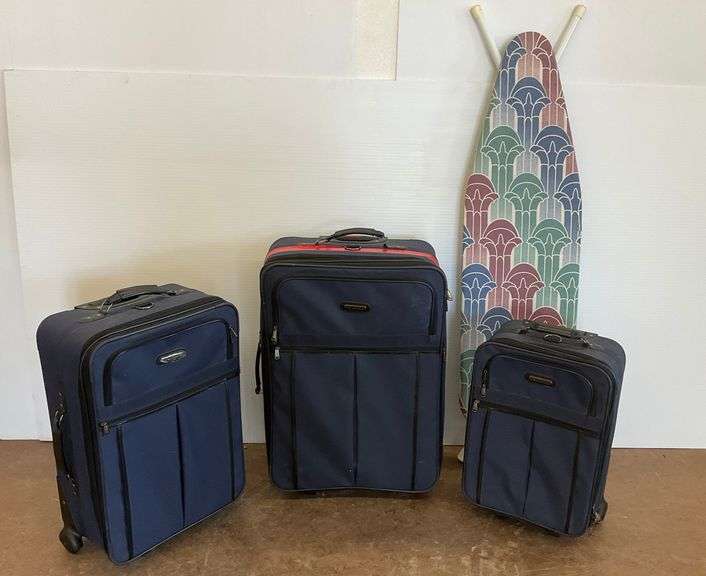 Three Piece Locomotor Rolling Luggage Set & Ironing Board image