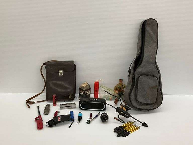 Mixed Lot: Slingbow, Violin Case, Bluetooth Speaker, Action Figure, and More image