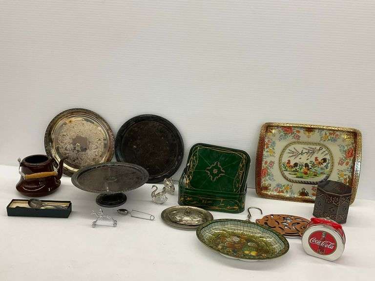 Daher Tray, Silverplated Pieces, Tins, and Decorative Items image