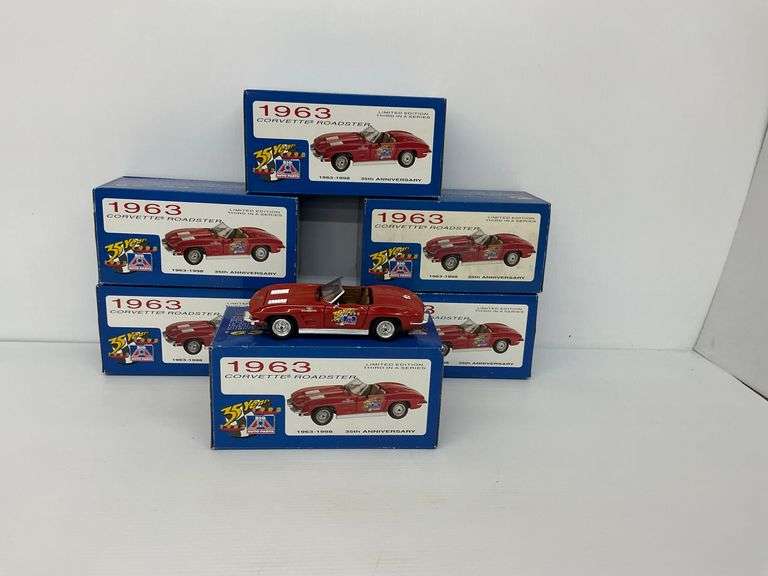 Six 1963 Corvette Roadster Diecast Cars - Big A's 35th Anniversary image