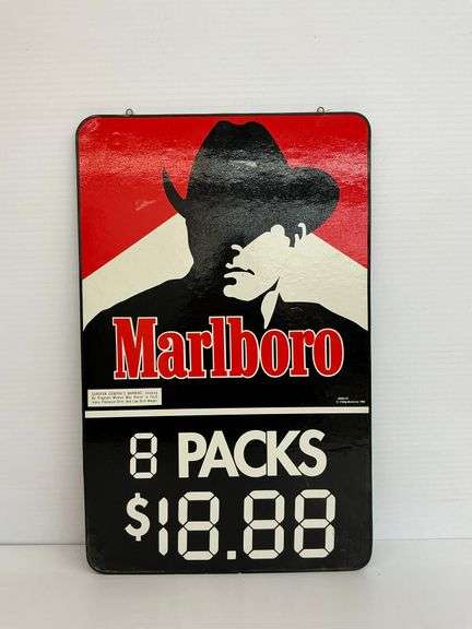 Marlboro Cigarettes 8 Packs Double Sided Sign - 1992 image