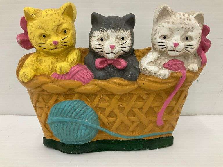 Basket of Cats Cast Iron Door Stop image