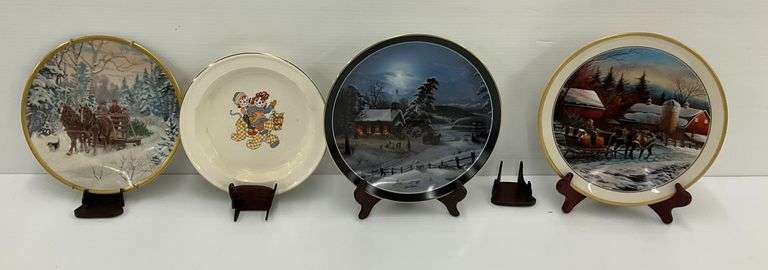 Four Porcelain Plates: Terry Redlin, Jesse Barnes, Wild Wings & More image