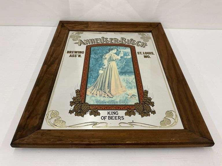 Anheuser-Busch Budweiser Girl Mirror, King of Beers image
