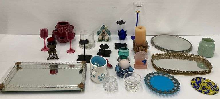 Household Items - Dresser Trays, Glassware, Candle Holders and More image