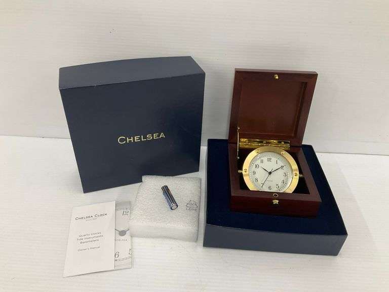 Tide Instruments Chelsea Quartz Clock in Wooden Box image