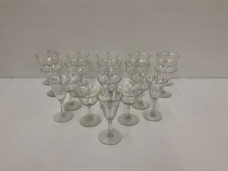 Stemware Group - Cordial, Champagne, and Cocktail Glasses - Set of 18 image