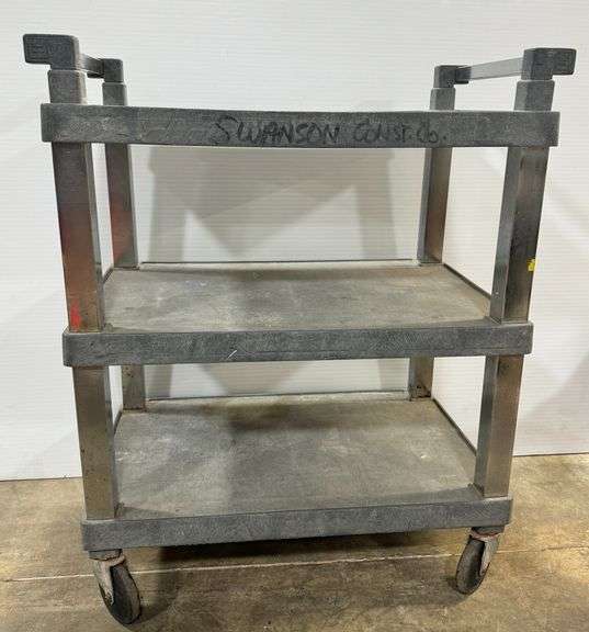 Rolling Industrial Cart with Three Shelves image