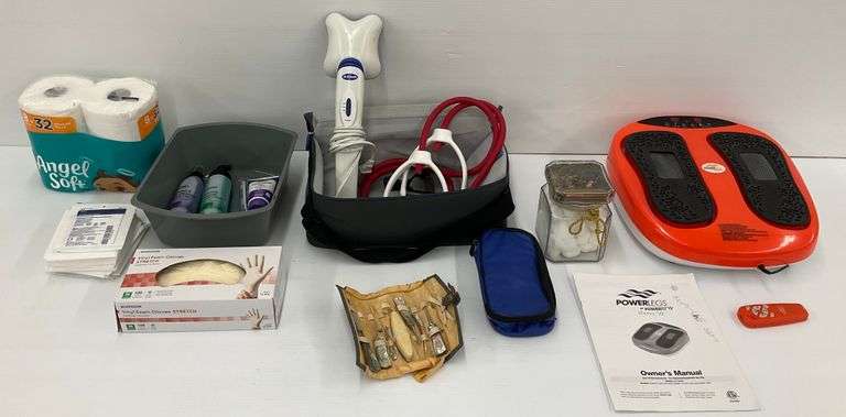 Assorted Health & Wellness Items with Laundry Basket image