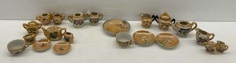 Vintage Miniature Lusterware Tea Set Pieces image