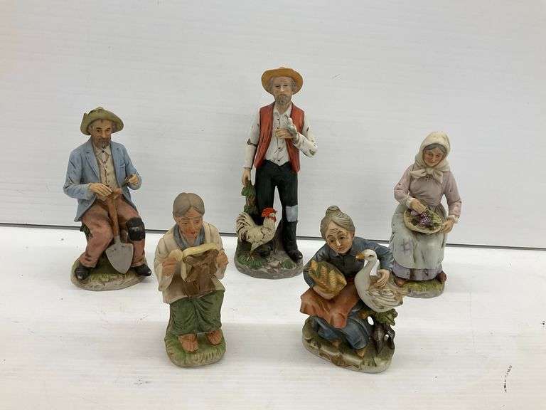 Five Vintage Farmer Figurines image