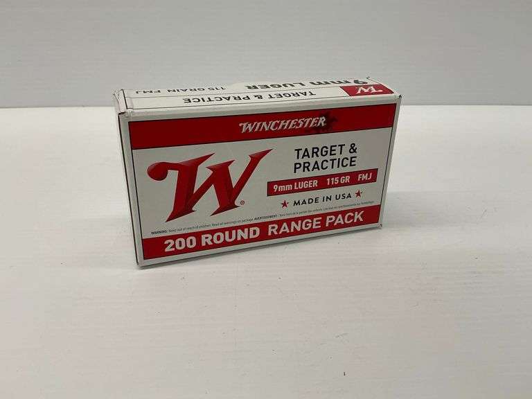 New Winchester 9mm Luger 115 GR FMJ 200 Round Range Pack image