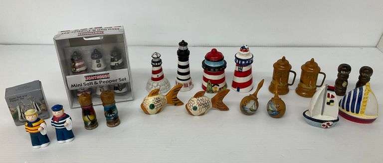 Assorted Salt and Pepper Shakers - Nautical, Lighthouse, and More! image