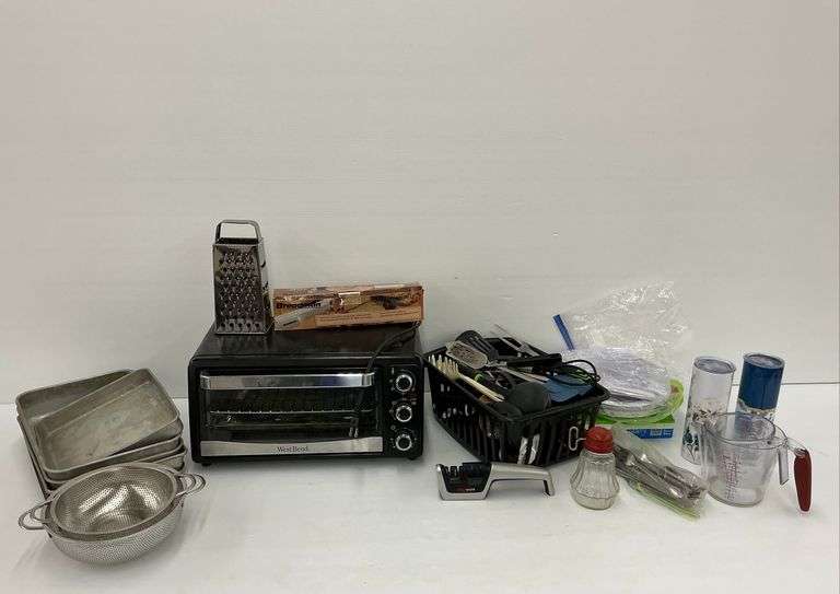 West Bend Convection Oven and Kitchen Utensil Lot image