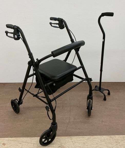 Equate Walker with Seat and Quad Cane image