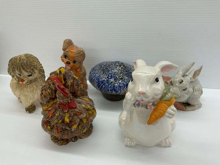 Six Ceramic Figurines... see photos and description image
