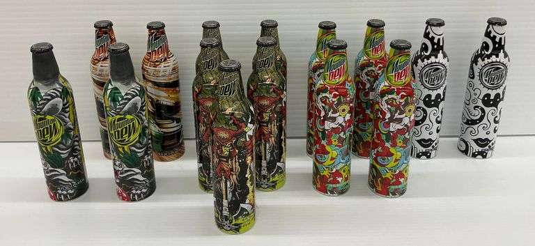 Lot of 15 Limited Edition Mountain Dew Aluminum Bottles - Full image