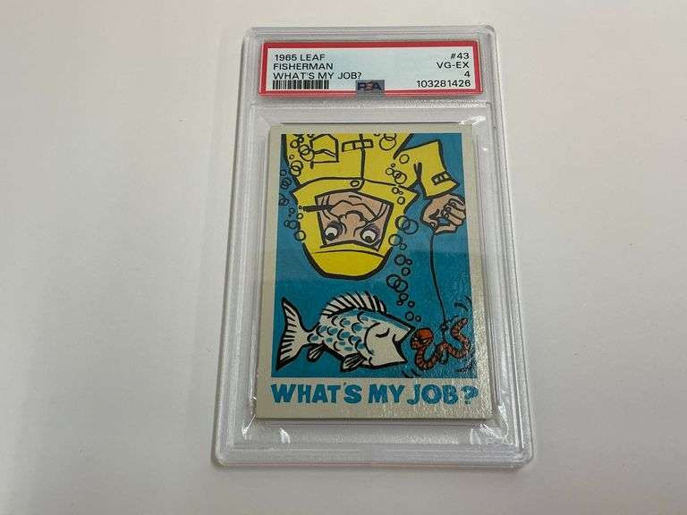 1965 Leaf What's My Job? #43 Fisherman PSA Graded Card image