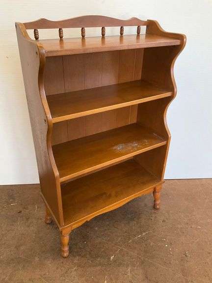 Wooden Bookshelf with Spindle Detail...see photos for condition image