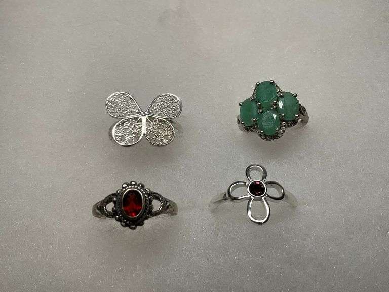 Four Sterling Silver Rings image