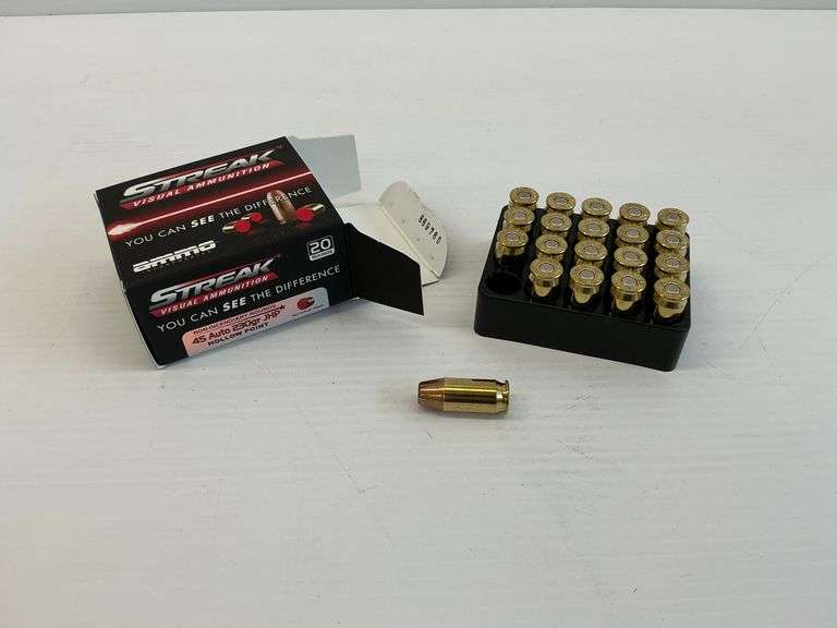 New AMMO Inc. Streak Visual Ammunition .45 Auto Ammo - One 20 Round Box image