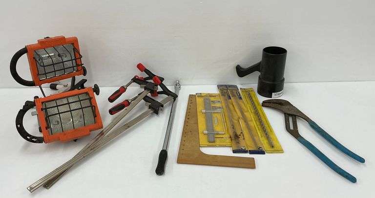 Assorted Tool Lot - Lights, Clamps, Wrenches, Drill Bits, and More image