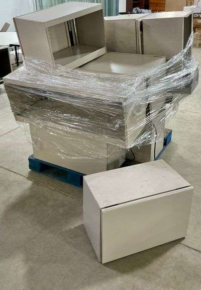 Lot of Metal Industrial Partition Cabinets image