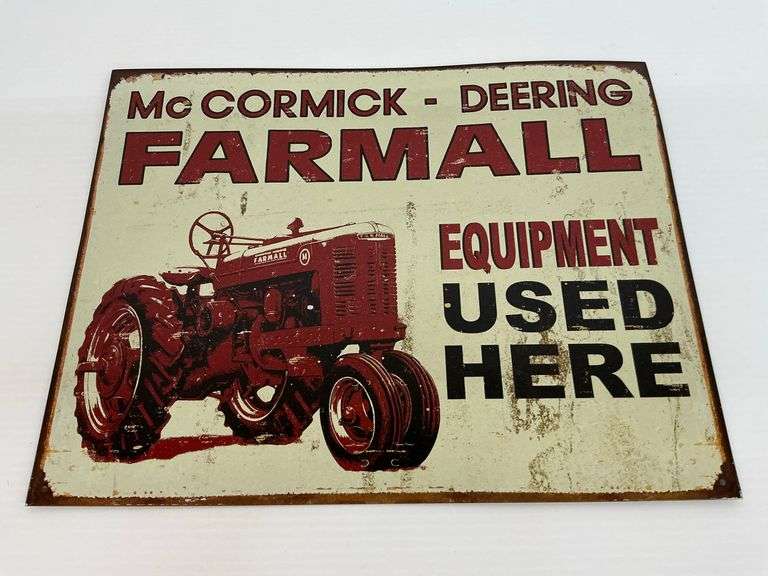 McCormick Deering Farmall Equipment Metal Sign image