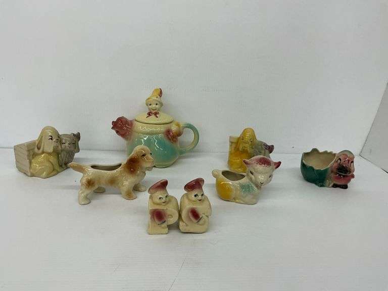 Shawnee Pottery Novelty Planters, Salt & Pepper Shakers and Teapot image