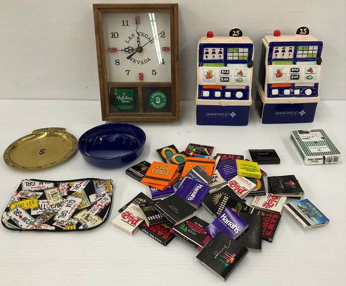 Casino Collectibles: Slot Machine Banks, Las Vegas Clock, and More image