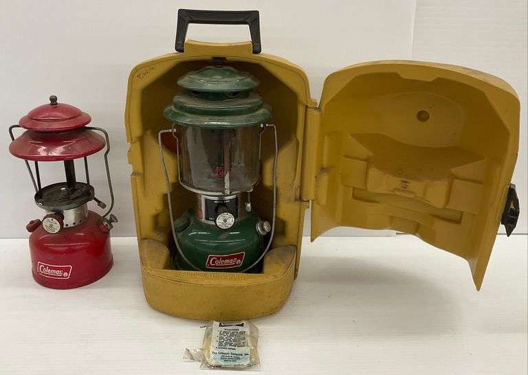 Two Vintage Coleman Lanterns with Carry Case image