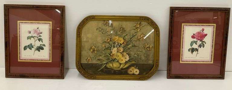 Three Framed Floral Prints image